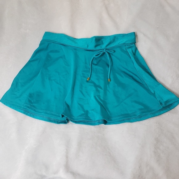 teal swim skirt